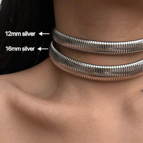 Choker Necklace Women 18K Gold Plated Titanium Steel Vintage Gypsy Elastic Designer Aesthetic Jewelry