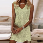 Women's Fashion Elegant Sleeveless Summer Tank Dress V-Neck Mini Dress