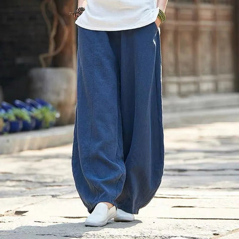 Harem Pants Women Plus Size Casual Oversized Baggy Elastic Waist Retro Loose Trousers Fashion
