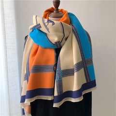 Women's Warm Scarf Cashmere Design Print Shawls Thick Blanket Soft Stoles