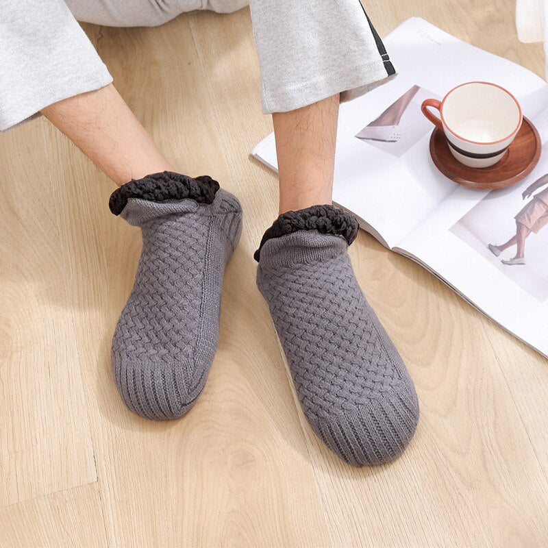 Winter Warm Slipper Socks for Women Thick Wear-Resistant Fine Stitching Anti-friction Cold Resistant Knit Slipper Unisex Socks