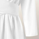 Women's Solid Color Long Sleeve Dress Elegant Spring/Summer Dress White, Blue, Watermelon