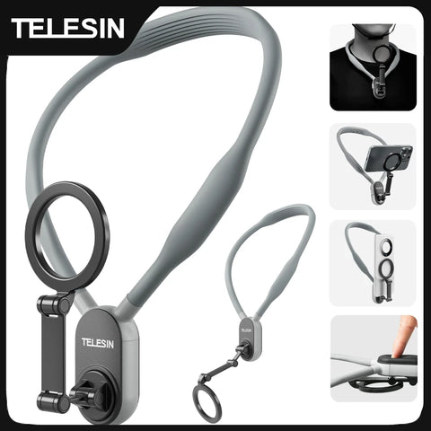 Phone Neck Mount Silicone Magnetic Quick Release Holder iPhone Samsung Huawei Xiaomi Hands-Free