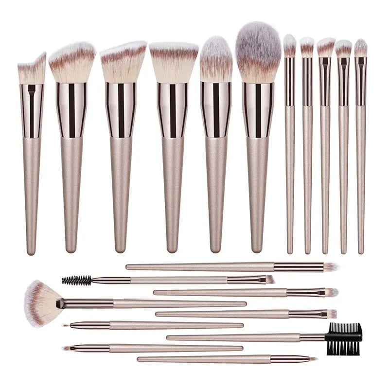 Champagne Makeup Brush Set Cosmetic Foundation Powder Blush Eyeshadow Blending Make Up Brush Beauty Accessory Tools