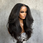 Luxury Kinky Straight Lace Front Wig – Natural Look, Full Volume & Soft Texture