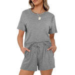 Women's Short Sleeve Lounge Wear Set Sleepwear Pajama Set