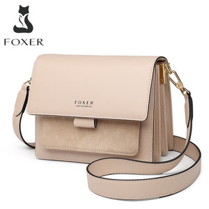 Foxer Women Handbag Leather Top Handle Tote Bag Satchel Shoulder Bag for Ladies (Gold)