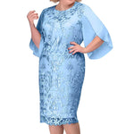 Elegant Plus Size Lace Embroidered Dress – Flowy Ruffles & Timeless Charm