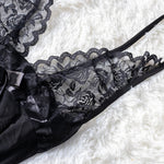 Women's Sexy 2 Piece Suspender Lingerie V-Neck Nightdress