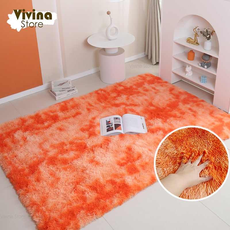 Rainbow Fluffy Carpet For Living Room Plush Rug For Bedroom Hallway Great For the Holidays