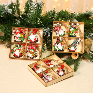 Christmas Tree Ornaments Wooden Gnomes Merry Christmas Tree Decorations Craft Supplies
