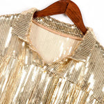 Retro Long-Sleeved Reflective Coat Sequin Glitter Tassels Women's Outerwear