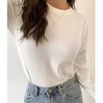 Women's Sweater Fall Winter Apparel Pullovers Long Sleeve Tube Knitted Top