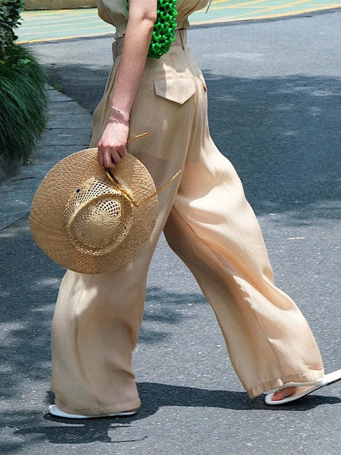 Wide Leg Pants Women High Waist Casual Thin Loose Comfortable Spring Summer Fashion Trousers