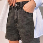 Women's Blue Denim Shorts High Waist Casual Chic Loose Jean Shorts