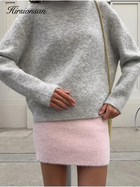 Oversized O-Neck Knit Pullover Womens Soft Loose Fit Sweater | Acrylic Wool Blend | Casual Autumn Winter Top