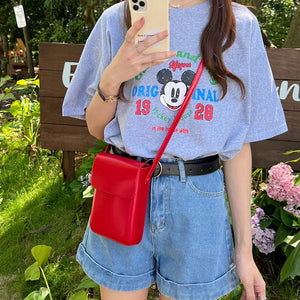 Small Shoulder Bag PU Leather Crossbody Messenger Bag Mini Sling Bag Casual Phone Purse Handbag Wallet