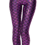 Women's Mermaid Leggings Fish Scale Print Push Up Stretch Shiny Leggings Streetwear Pants