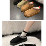 Warm Plush Interior Winter Shoes for Women Winter New Cashmere Warm Thick Sole Low Boot Half Slipper Shoe w/ Fur Lining