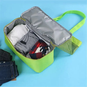 Large Mesh Beach Travel Tote Bag with Insulated Cooler Compartment Insulated Double Layer Picnic Ice Bag