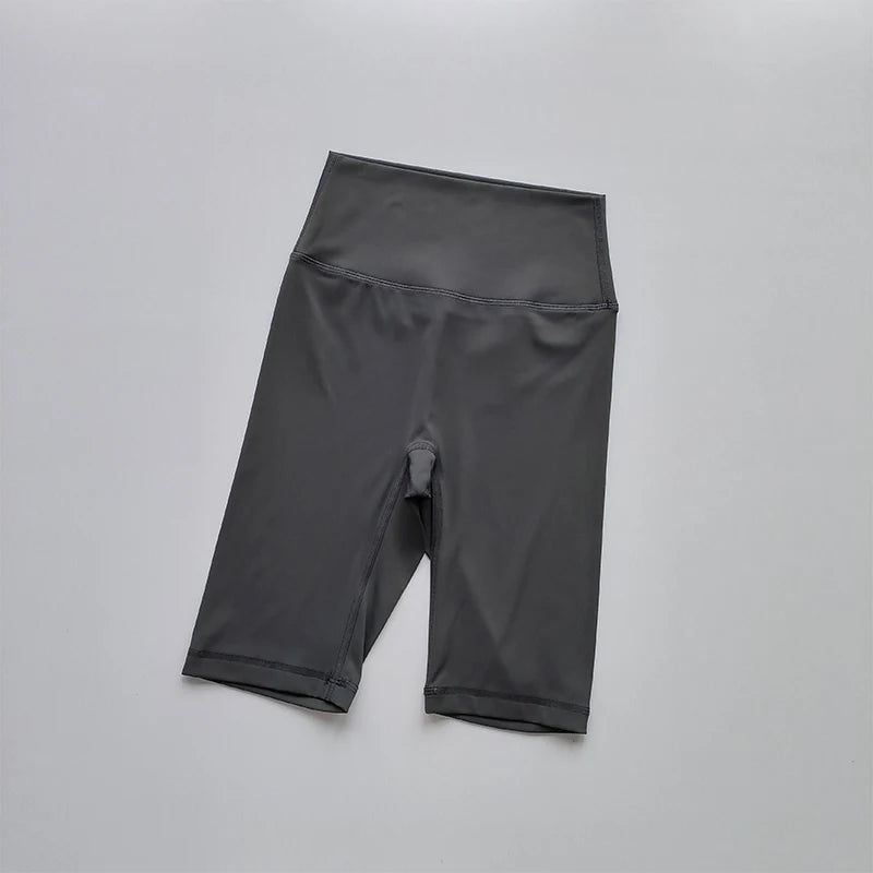 Gray athletic shorts on a light gray background