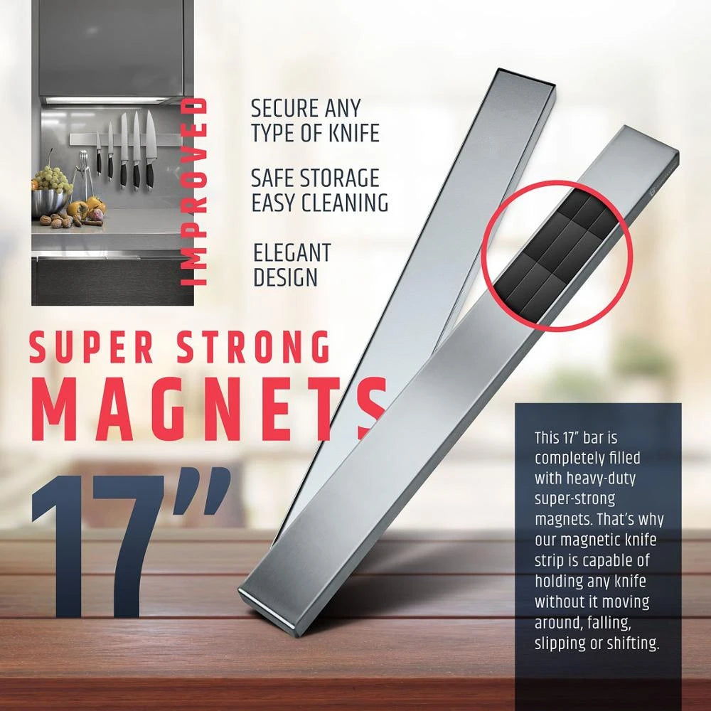 Professional Magnetic Knife Strip Stainless Steel Magnetic Knife Holder Rack Kitchen Knife Bar 30 40 50 cm