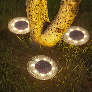 Waterproof LED Outdoor Solar Power Ground Light Lighting-Control Path Deck Lights Yard Driveway Lawn Garden Decoration Lamps