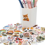 10/50/100pcs Funny Cat Stickers Cartoon Cute Decals Toy Stationery for Guitar Phone Bicycle Laptop Luggage Car Graffiti Kids Stickers