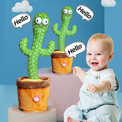 Dancing Cactus Toy Repeats What You Say Dances Records Sings Gift for Kids