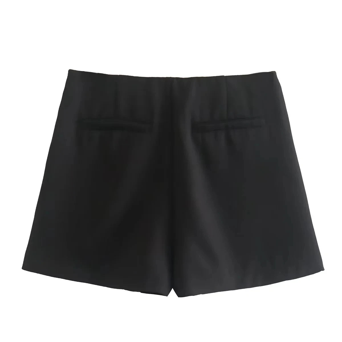 Casual Mini Asymmetrical Skirt Shorts Women's Fashion High Waist Back Pockets Wide Leg Skirts Zipper Shorts