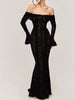 White Lace Hollow Out Flare Sleeve Maxi Dress Women Beach Wedding Mermaid Summer Elegant
