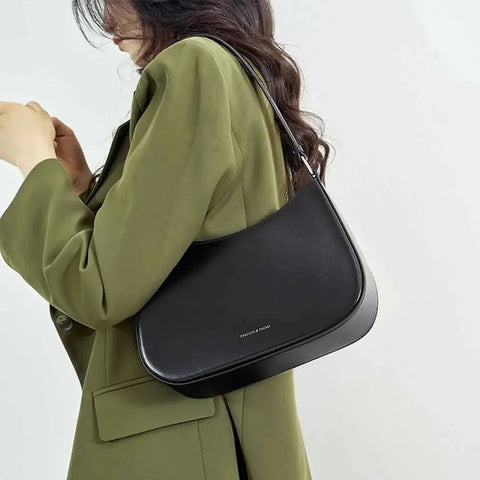 Shoulder Bag Women Genuine Leather Luxury Underarm Saddle Handbag Purse Fashion