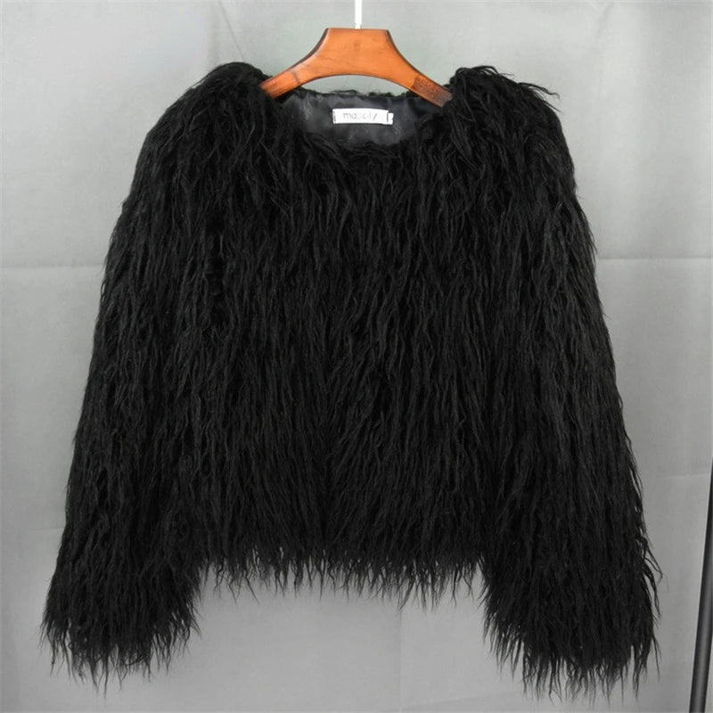 Faux Fur Coat Black