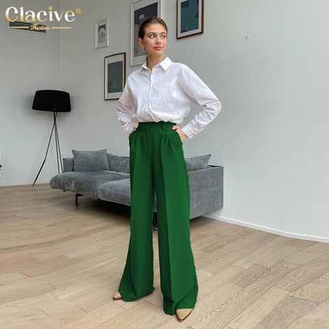 High Waist Wide Leg Flare Pants Women Loose Casual Comfortable Everyday Fashion Trousers