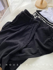Women's Corduroy Pants High Waist Y2k Fashion Fall Straight Causal Trousers