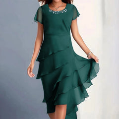 Chiffon Midi Dress green