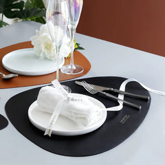 Tableware Pad Placemat Table Mat  PU Leather Heat Insulation Non-Slip Simple Placemats And Coaster Set Placemat for Dining Table
