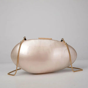 Pearl Acrylic Evening Bag New Fashion Luxury Mini Clutch Purse Women's w/ Chain Shoulder Crossbody Wedding Party Handbag