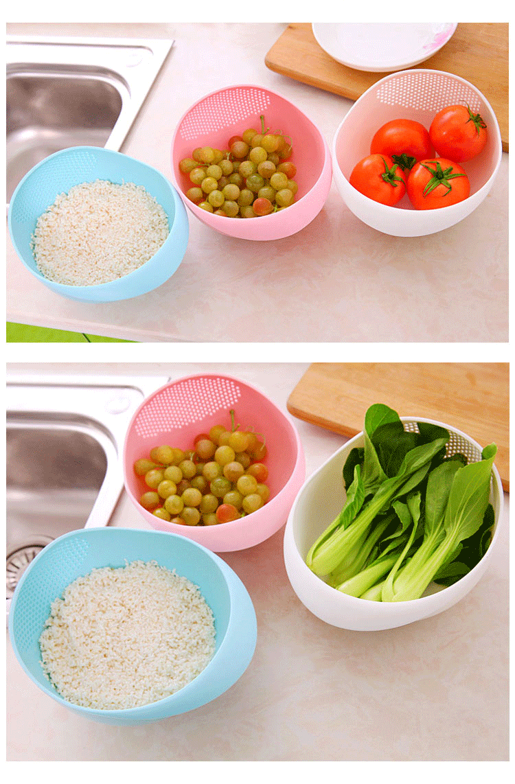 Rice Drainage Basket Rice Filter Fruit and Vegetable Small Drainage Sieve Kitchen Tools Multi-Purpose