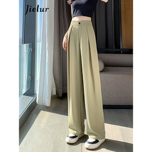 High Waist Double Buttons Wide Leg Pants Various Colors