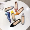 Real Comfortable Knitted Flats Block Heels Pointed Toe Pumps, Square Women Heels, Breathable Comfy Everyday Office Pumps