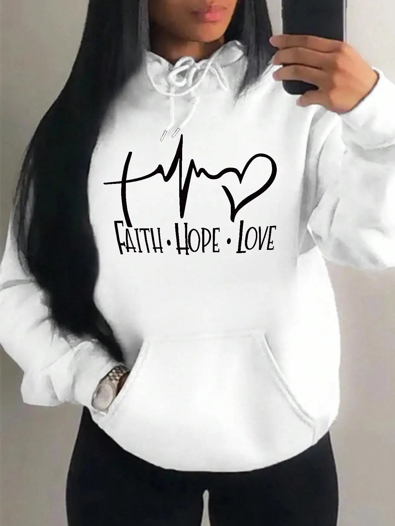 women's hoodie white