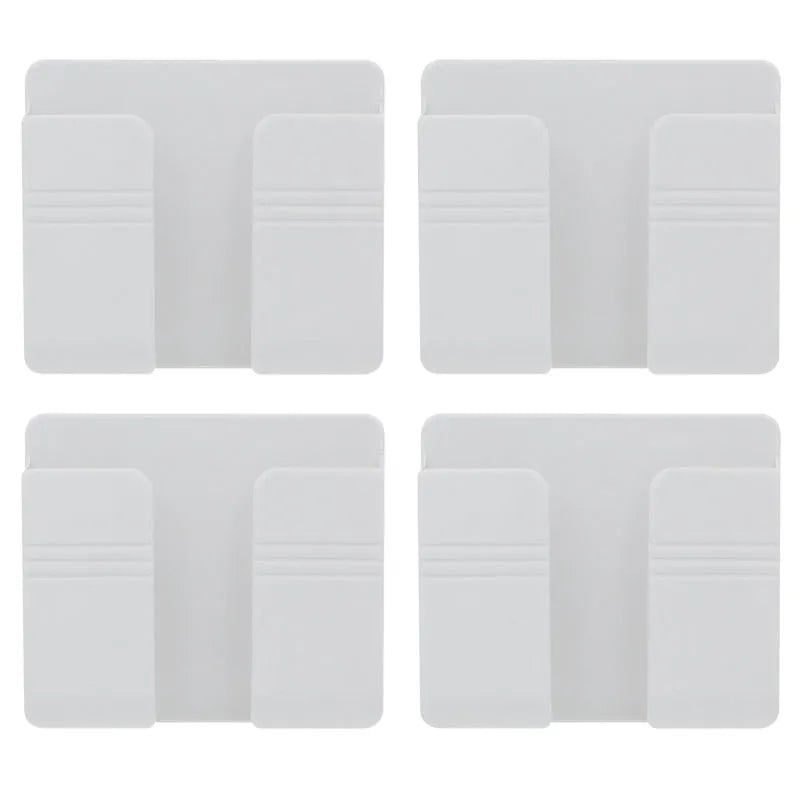 4-Pack Wall Mounted Storage Box Multifunction Holder Organizer TV Remote Control DIY Mobile Phone Plug Charging Holder