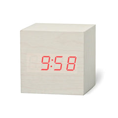 Digital Wooden LED Alarm Clock Wood Retro Glow Clock Desktop Table Decor Voice Control Snooze Function