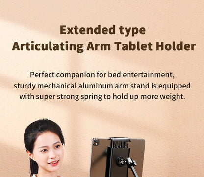 Tablet Holder for Bed with 90cm Metal Arm 360° Rotating Bed Tablet Mount Stand For iPad Stand, for 4.5~11 Inch Devices, Phone Tablet Bracket Holder