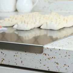 Stainless Steel Cutting Board With Lip Multifunction Pastry Baking Board Food Chopping Board Countertop Protector Cooking Tools