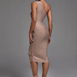 One Shoulder Bandage Dress for Women Elegant Sexy Evening Party Dress High Quality Bodycon Dress