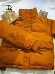 Women's Short Cotton-Padded Coat New Fashion Stand Collar Thick Winter Jacket