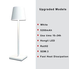 Cordless USB Rechargeable Table Lamp Waterproof Touch Switch Table Lamp for Bedroom, Hotel, Living Room, Restaurant