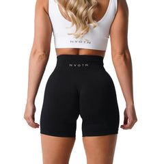 Black Biker Spandex Shorts for Women Seamless Breathable Moisture Wicking High Waisted Short Leggings for Workout Gym Running Cycling Shorts